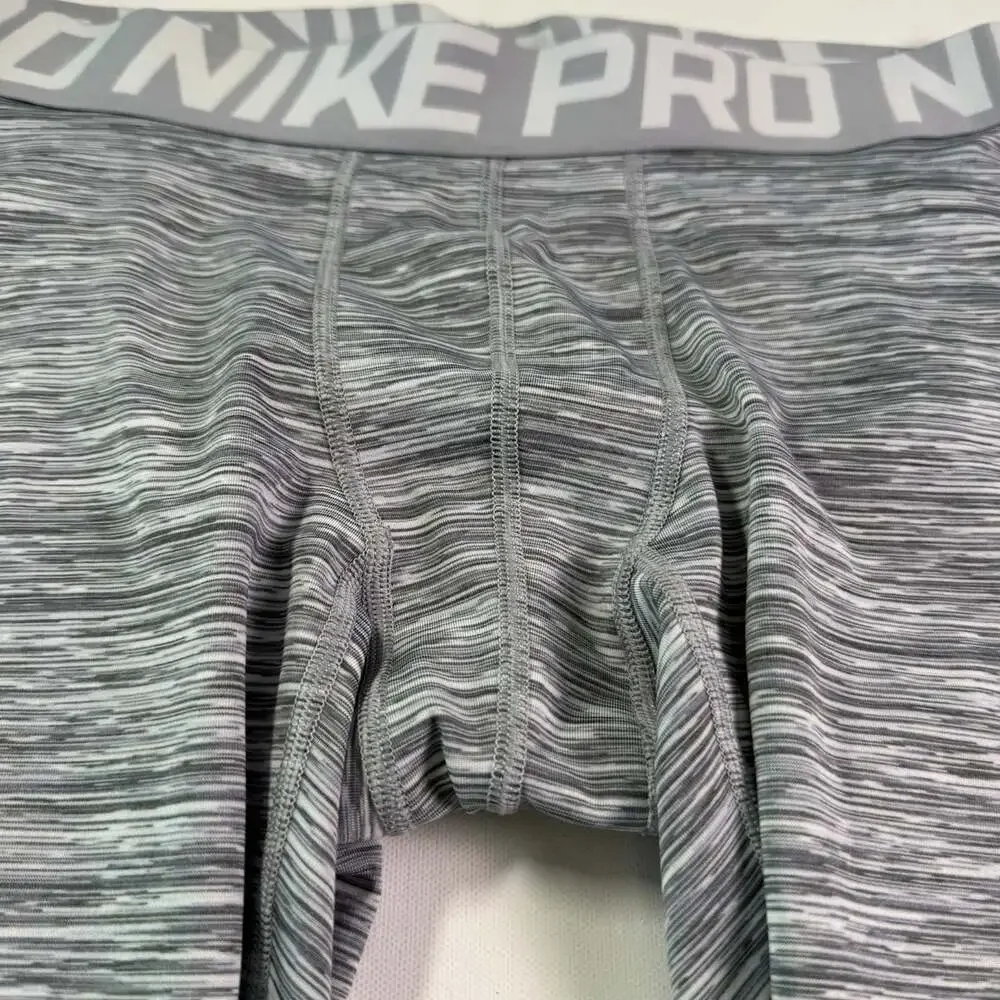 Nike Pro Mens XL Compression Tights Capri Base Layer Space Dye Grey 811392-100